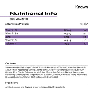 Known Nutrition Kids Vitamin C Complex Gummies