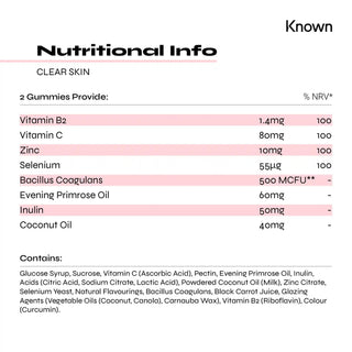 Known Nutrition Clear Skin Supplements