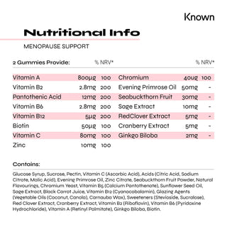 Known Nutrition Menopause Support Supplements Gummies