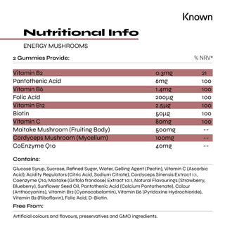 Known Nutrition Energy Mushroom Supplements