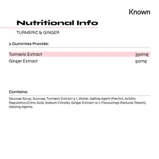 Known Nutrition Turmeric & Ginger Supplement Gummies