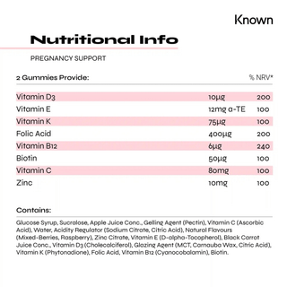 Known Nutrition Pregnancy Support Supplement Gummies