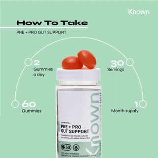 Known Nutrition Pre + Pro Gut Support Supplement Gummies