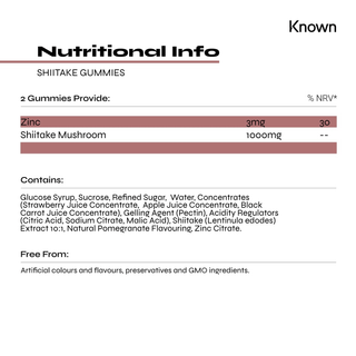 Known Nutrition Shiitake Mushroom Supplement Gummies