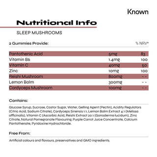 Known Nutrition Sleep Mushroom Supplement Gummies